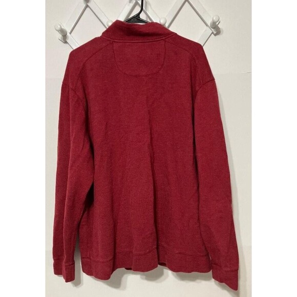 Tommy Bahama Sweater Men's XXL/TTG Long Sleeve 1/4 Zip Warm Pullover Dark Red - Picture 4 of 11